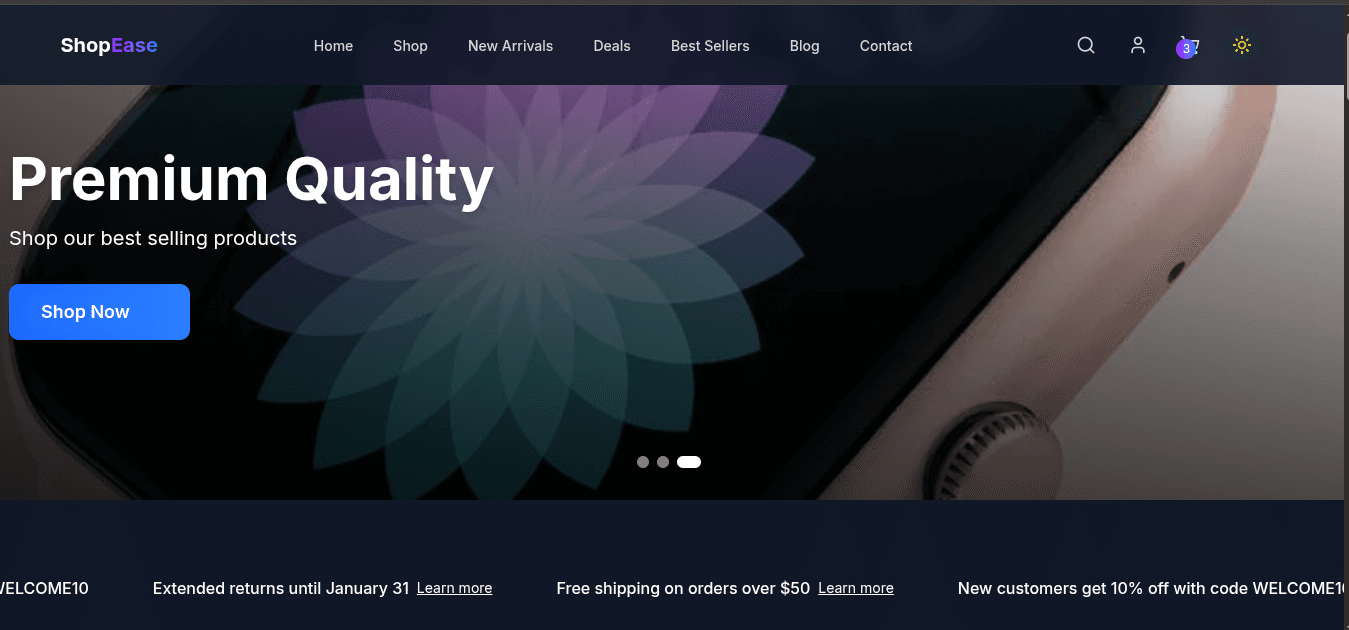 E-commerce Client Pages
