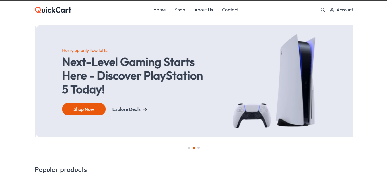 Static E-commerce Client Pages --simple